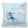 Creative Astronaut Pattern Digital Printing Short Plush Pillow Covers for Car Sofa Office Cushion Cover Home Goods 60x60cm