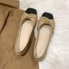 Khaki High-end British Style Square Head Flat-bottomed Ballet Women's Shoes 2025 New Models with Skirts Versatile Mary Jane Single Shoes