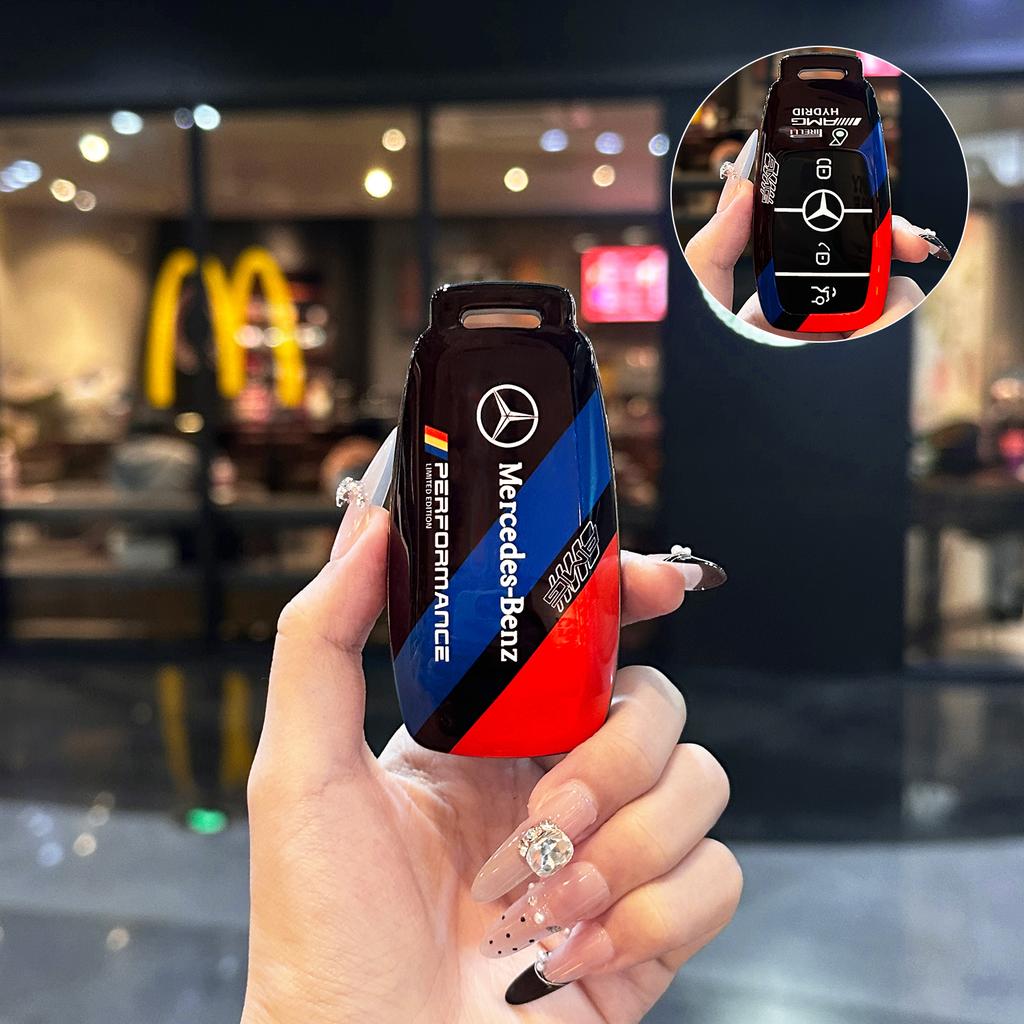 PIG4 Car Smart Remote Key Cover Case Shell Bag For Mercedes Benz A C E S G Class GLC CLE CLA GLB GLS W177 W205 W213 W222 X167 AMG