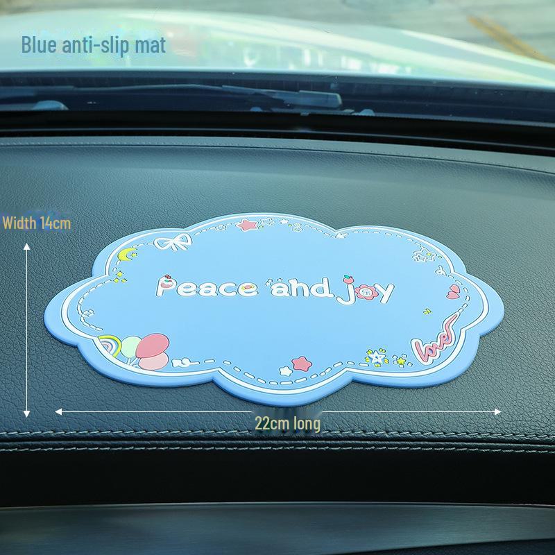 Car Anti-Skid Mats for Phones and Ornaments with Feather and Diamond Designs.