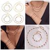 European Style Dopamine Color Block Necklace & Bracelet Set: Stainless Steel Drip Oil, Clavicle Design, Simple & Stylish Personality.