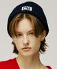 MATCHGLOBE Label Patch Knitting Beanie (Navy)
