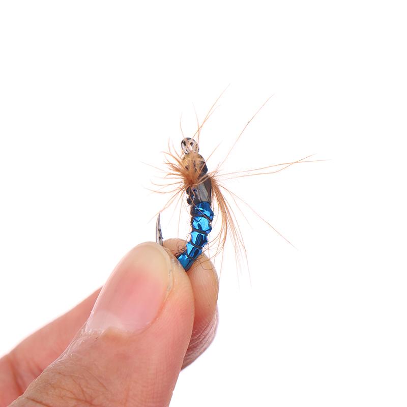 5/10Pcs Fly Fishing Lure Kit Artificial Insect Fishing Bait Fast Sinking Brass Bead Head Scud Fly Worm Trout Fishing Lure