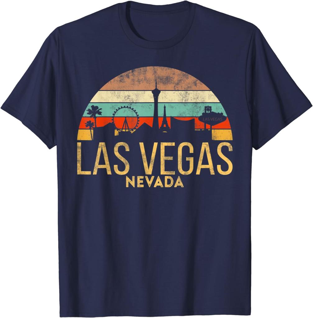 Vintage LAS VEGAS T Shirt Holiday Souvenir Gift Nevada City for Men Women Teens Travel Holiday Graphic T Shirts