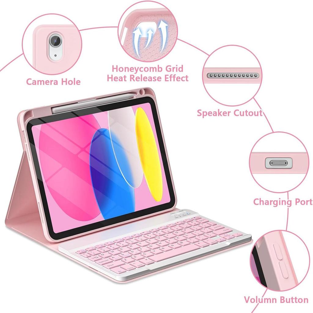 IPad Air 7 Schutzhülle mit Bluetooth-Tastatur & Stifthalter