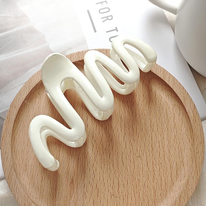 1/4pcs Simple Large Wavy Shape Claw Clip for Thick Hair Shark Clip Hair Accessory for Back of Head to Pin Up Hair Clip