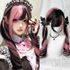 Black Grey Lolita Jirai Kei Roman Curls Wig Double Ponytail Full Head Wig Gothic Sweet Natural Hair Wig for Women