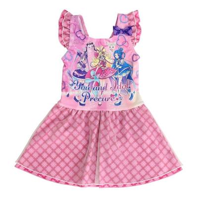 Swimsuit Bandai Kimi To Idol Designer Swimsuit 572 Pink [Airin] One-piece PreCure Girls' One-piece (100cm/110cm/120cm) (pink/purple)