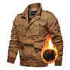 New fleece thickened large size loose jacket, casual multi-pocket medium coat for men