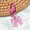 Cherry Blossom Heart Keychain: Handmade Transparent Ornament for Bags, Unisex Accessory