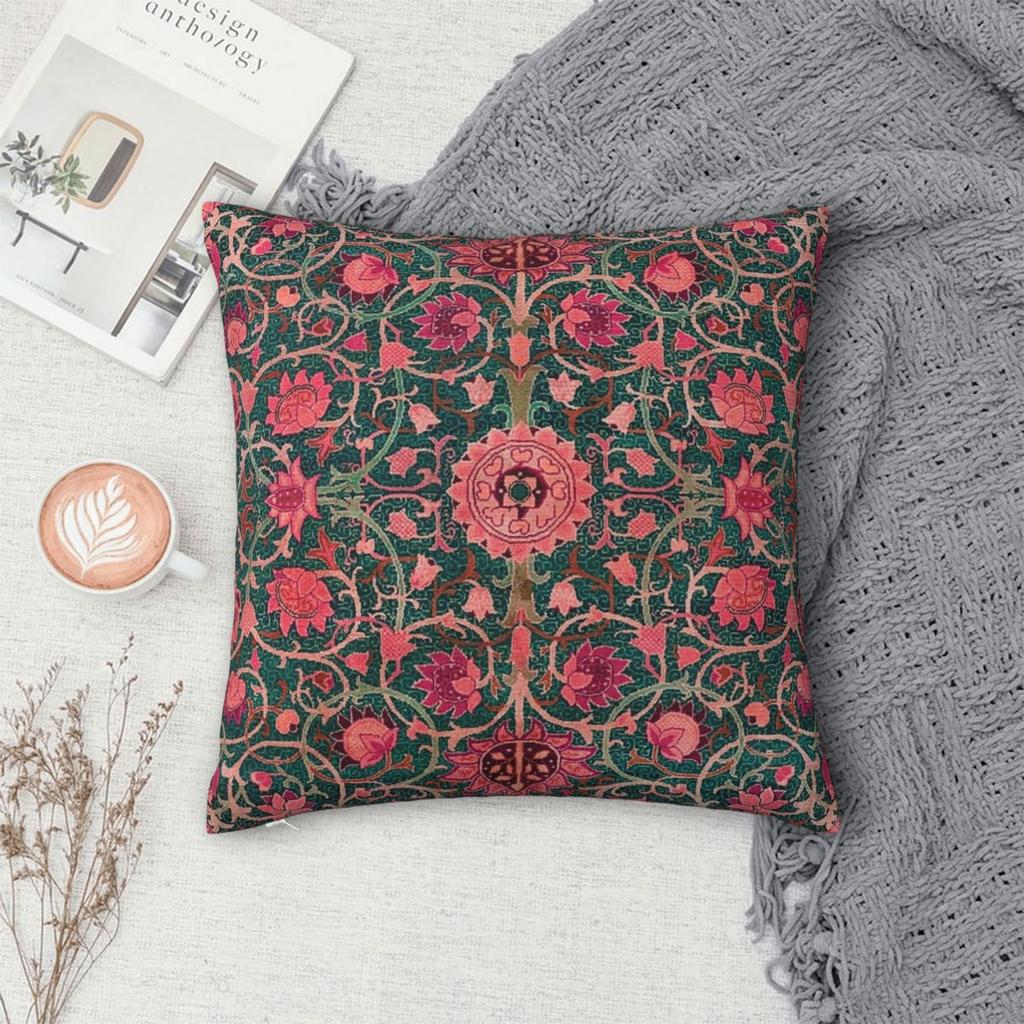 William Morris Flower Pattern Square Pillowcase Cushion Cover Pillow Case Throw Pillow Cover for Home Bedroom Car