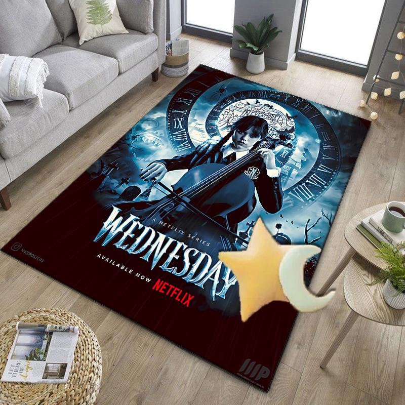 Wednes-day Gothic Family Reunion Office Rug Chair Mat, Game Carpet, Suitable for Front Door, Bedroom, Living Room, Desk, Holiday Gift
