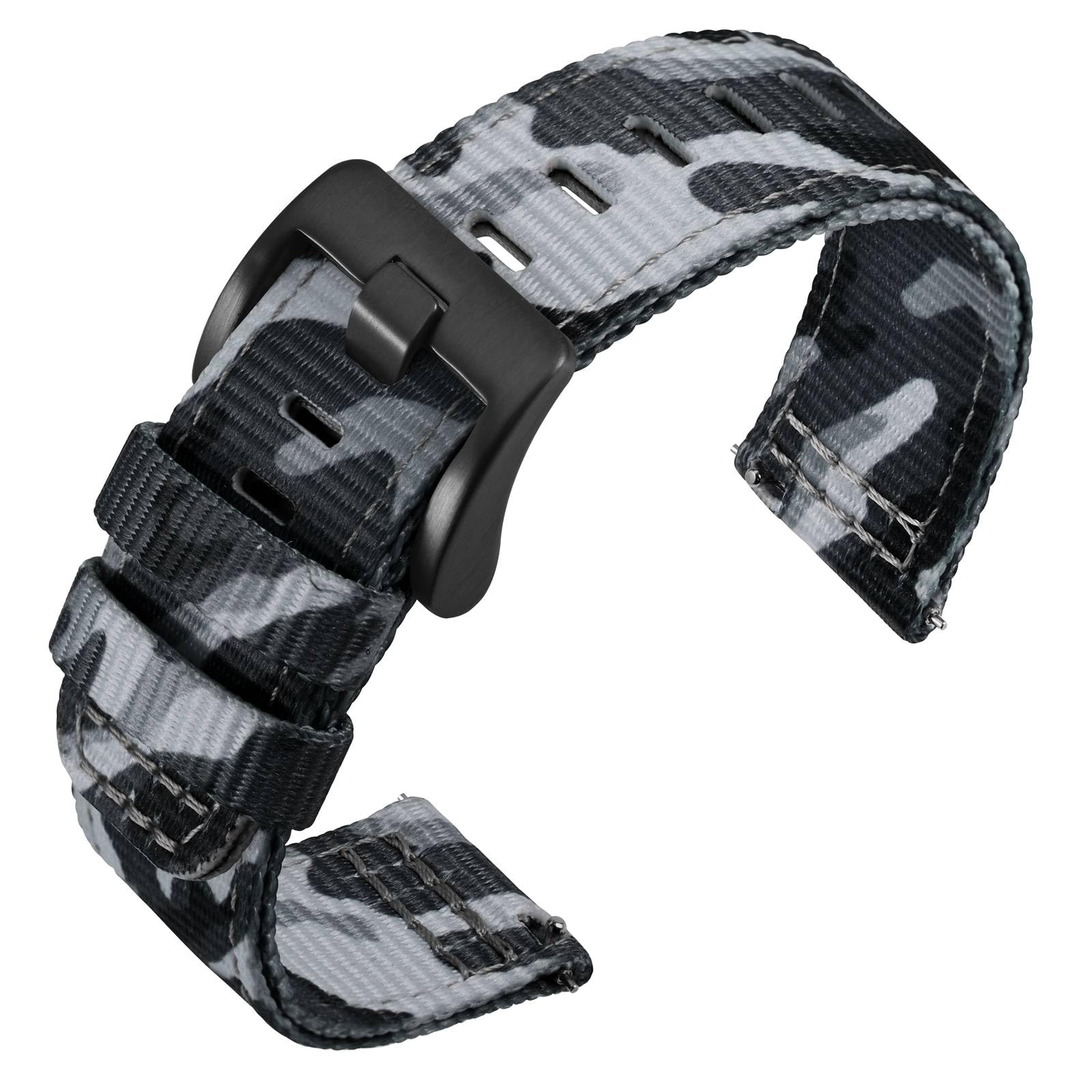 

[ANNEFIT] Nylon Watch Band, Military Watch Replacement Band, Fabric 2 Line Nylon Strap, Quick Release, 22 mm, Nylon 22 mm