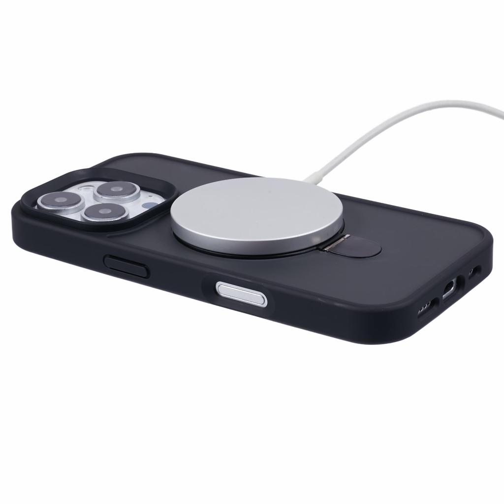 For iPhone 16 Pro Magnetic Case Kickstand TPU+PC Phone Cover