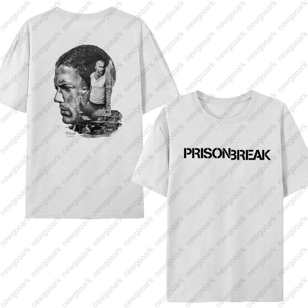 Prison Break Men Vintage T Shirts Tv Series Aesthetic Clothing Michael Scofield Y2k Shirt Streetwear Printed Tshirt Summer Top