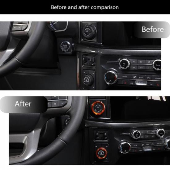 Center Control Dash 4WD/Trailer Switch Knob Rings Cover Trim For F150 21+Orange