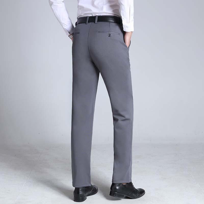 2025 Men's Elastic High Waist Straight Summer Pants for Seniors: Loose, Casual Trousers