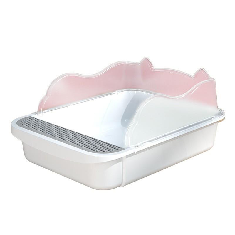 Compact Semi-Enclosed Cat Litter Box with Odor Proof Design