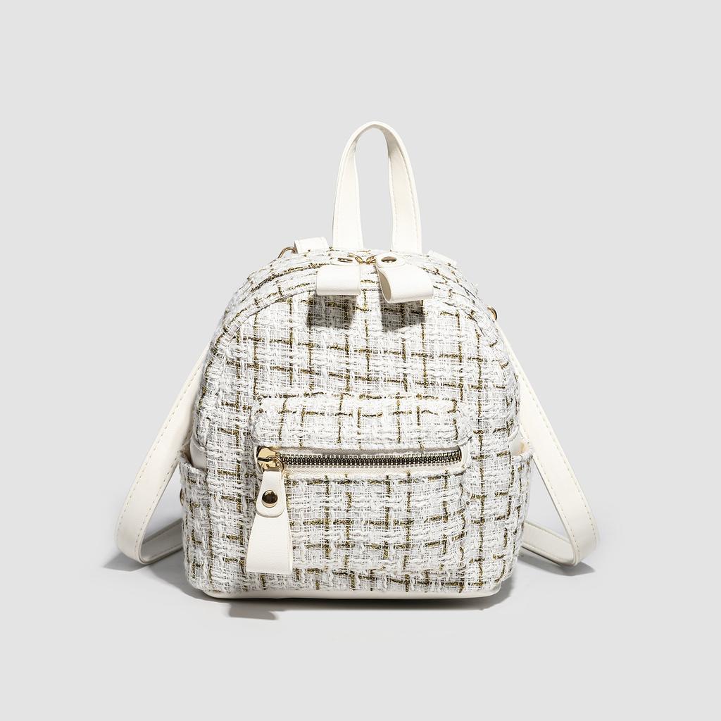 Backpack Women's New Fashion Casual Woolen Backpack Niche Design High-end Commuter Women's Backpack