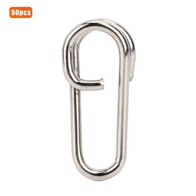50 ADET Güçlü Oval Paslanmaz Çelik Balıkçılık Klipsleri Kilitli Kancalar Bağlantı Elemanı Kilitli Aksesuarlar