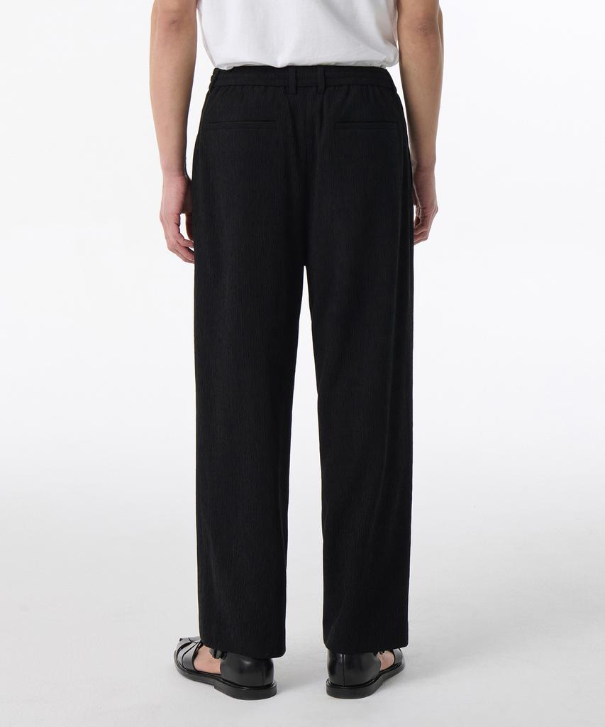 MUSINSA STANDARD Crinkle Loose Tapered Elastic Waist Pants [Black]