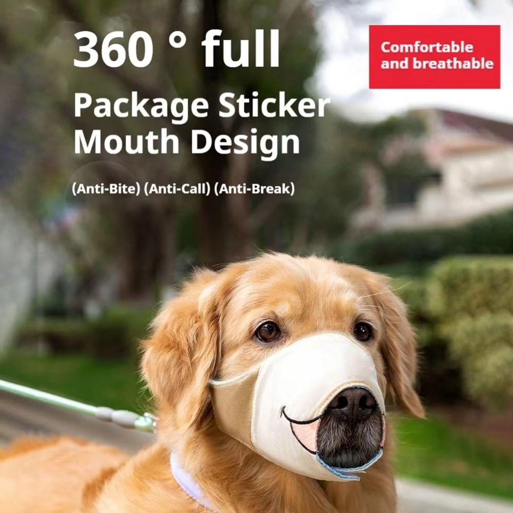 Cute Dog Mouth Mask Soft Dogs Mouth Cover Anti Bite Dogs Muzzles  Anti-Licking