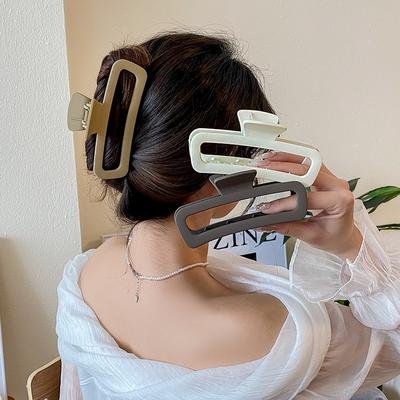 Frosted Simple Square Shark Clip Back Head Pan Hair Grab Clip Advanced Sense Hair Accessories