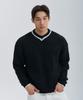 NINEZ V-Neck Boucle Oversized Knit (2 Colors)