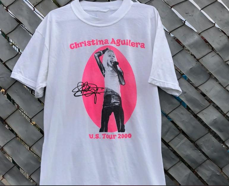 Vintage Live US TOUR 2000 Christina Aguilera Shirt White Unisex S-4XL BL016
