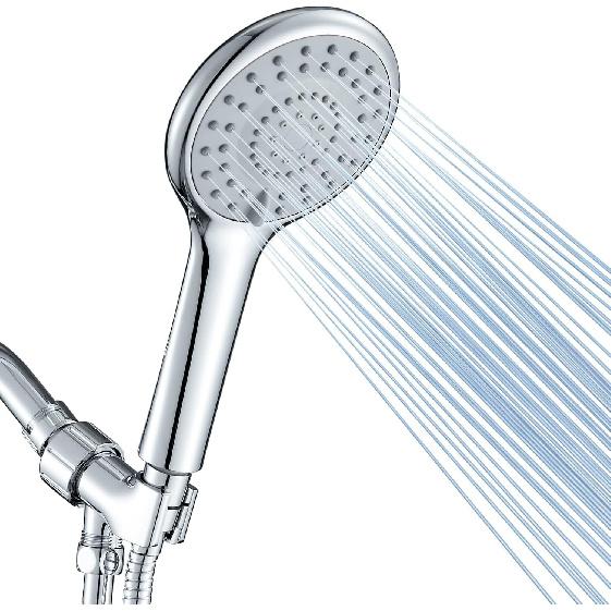 DOILIESE Shower Heads with Handheld Spray 5-Mode Hand Held Shower Head with Long Hose, High Pressure and Detachable, with Hose 60 Inch, Chrome