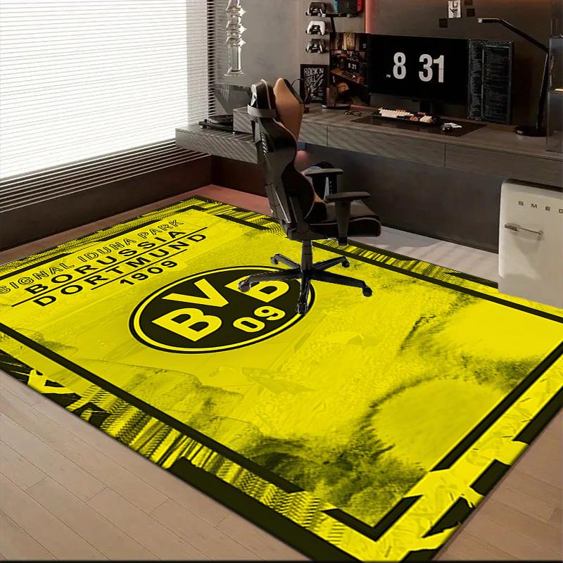 Bvb Soccer Ball Design Printed Office Carpet Chair Cushion Entryway Rug, Rugs for Living Room, Bedroom Christmas gifts