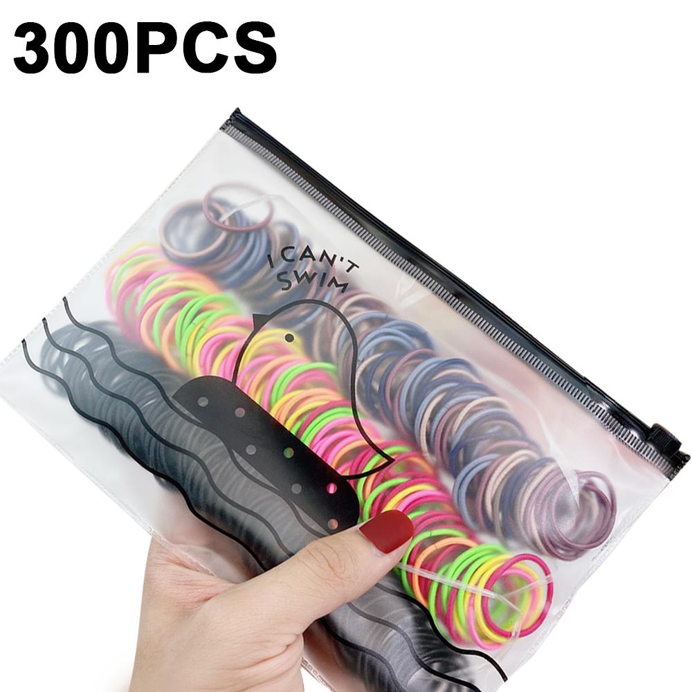 200/300/500 Pack High-quality Elastic Nylon Hair Bands For Girls Colorful Rubber Band Kids Hair Accessories Headdress