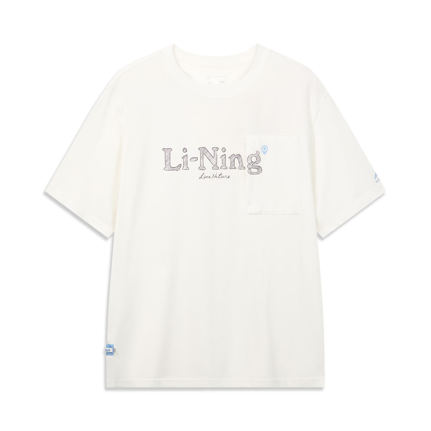 Li Ning Спортивная серия Lifestyle Круглый вырез Свободный крой Короткий рукав Футболка Мужские топы AHSW519-1