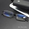 Metal Anti-Blue Light Reading Glasses Men Half Frame Prescription Eyeglasses Male Eyewear +1.0 1.5 2.0 2.5 3.0 3.5 4.0