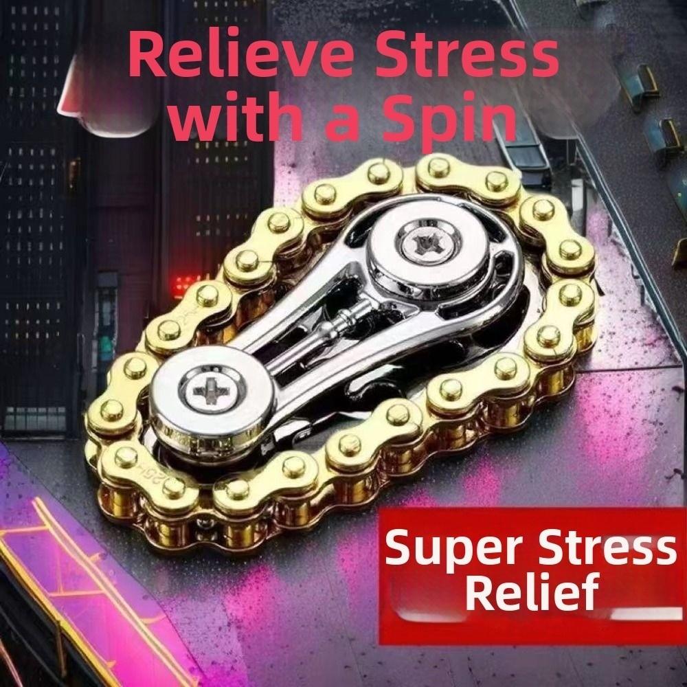 Creative Flywheel Fidget Spinner Spinning Top Diy Bike Chains Spinner Durable Novelty Wheel Gear Chain Gyroscope Anxiety Relief