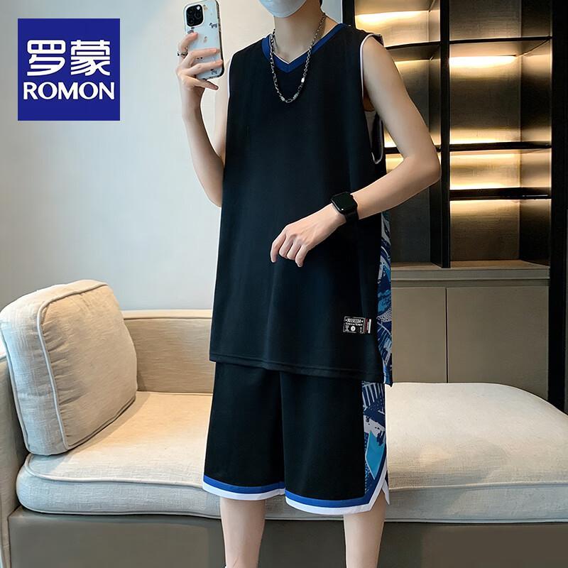 Romon Men s Quick-Dry Basketball Training Vest & Shorts Set 6XL