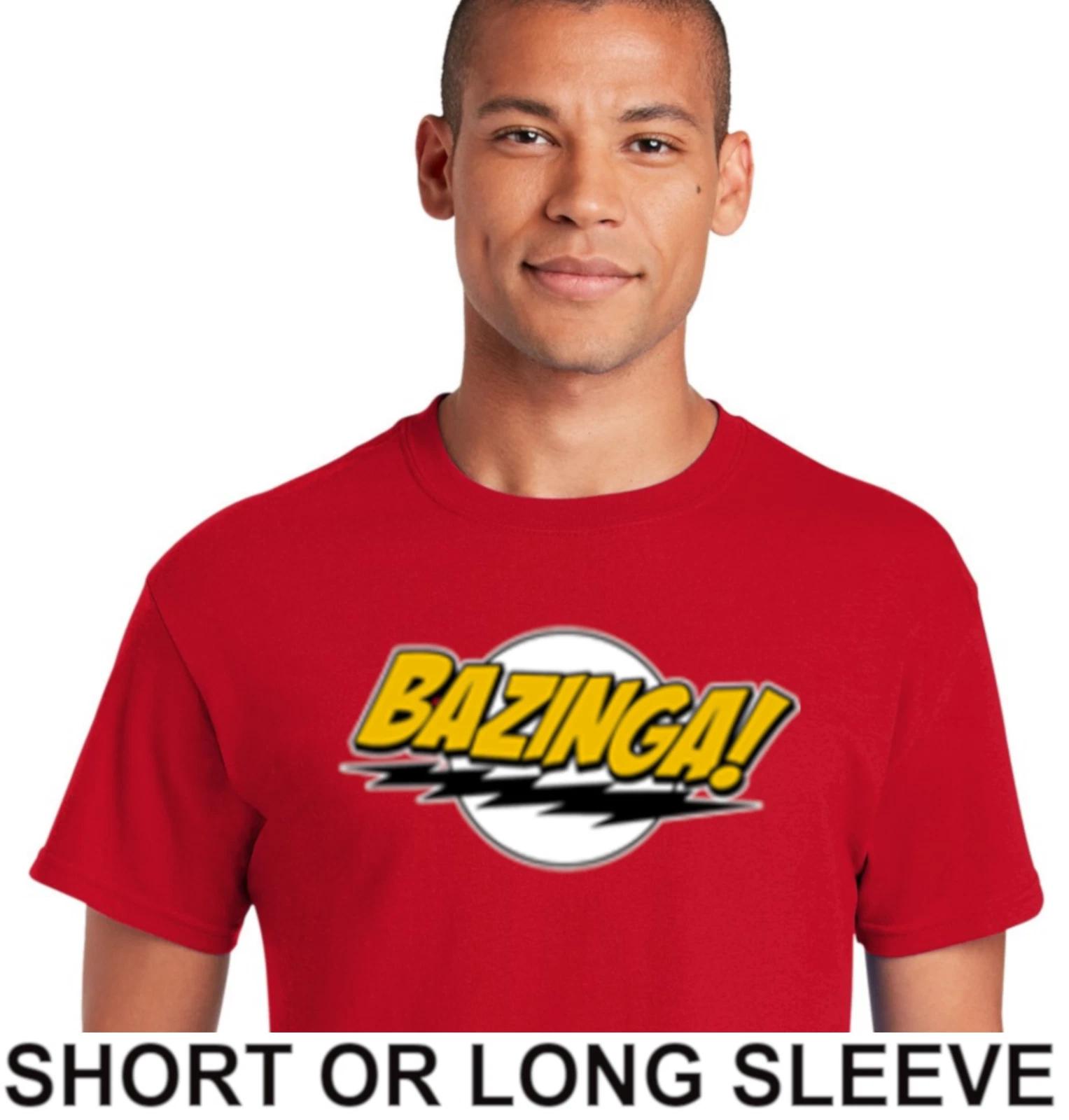 Funny Bazinga Big Bang Theory Sheldon Cooper Lightning Bolt Mens Flash T-Shirt M