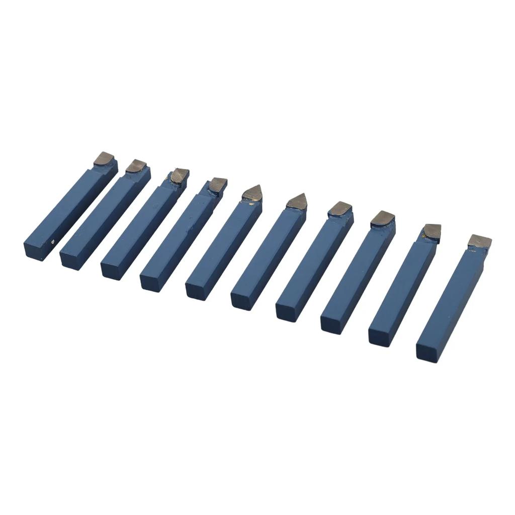 Kit de Herramientas de Torneado de Cama de Carburo 10 Piezas Alta Dureza Azul Incisión Limpia y Hermosa Resistente al Desgaste Velocidad de Procesamiento Rápida