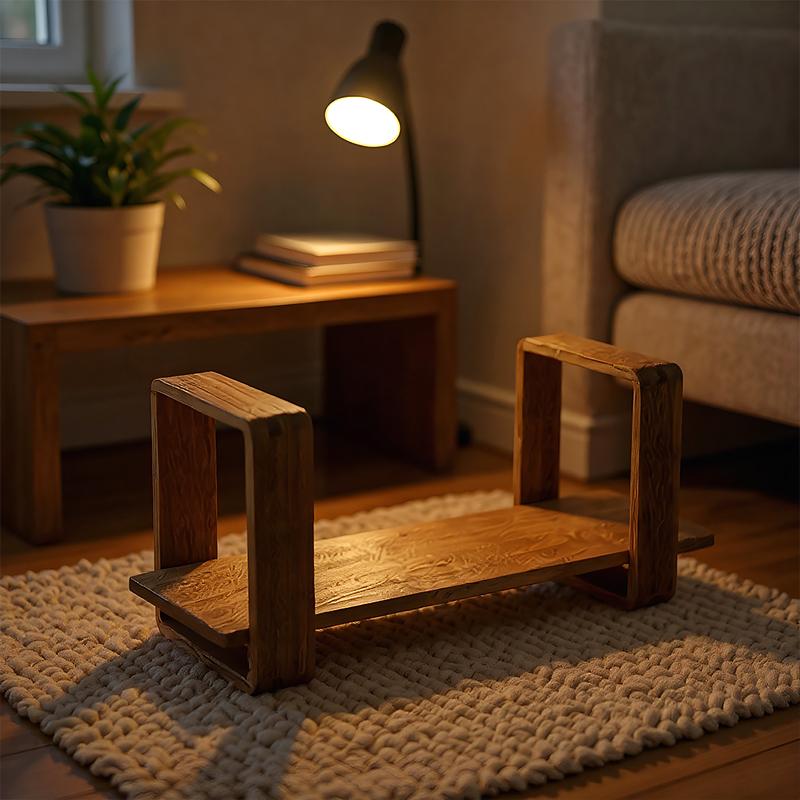 Solid Wood Retro Chinese Style Antique Shelf Desktop Tea Cup Shelf Staircase Display Shelf Tea Pot Tea Set Storage Shelf