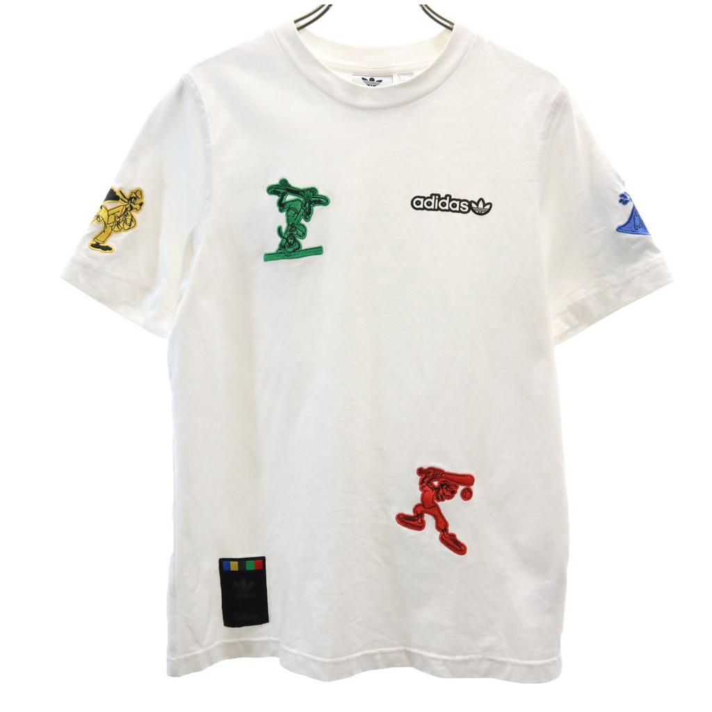 adidas Originals Disney collaboration Trefoil logo Goofy embroidery Short sleeve T-shirt Men's Used