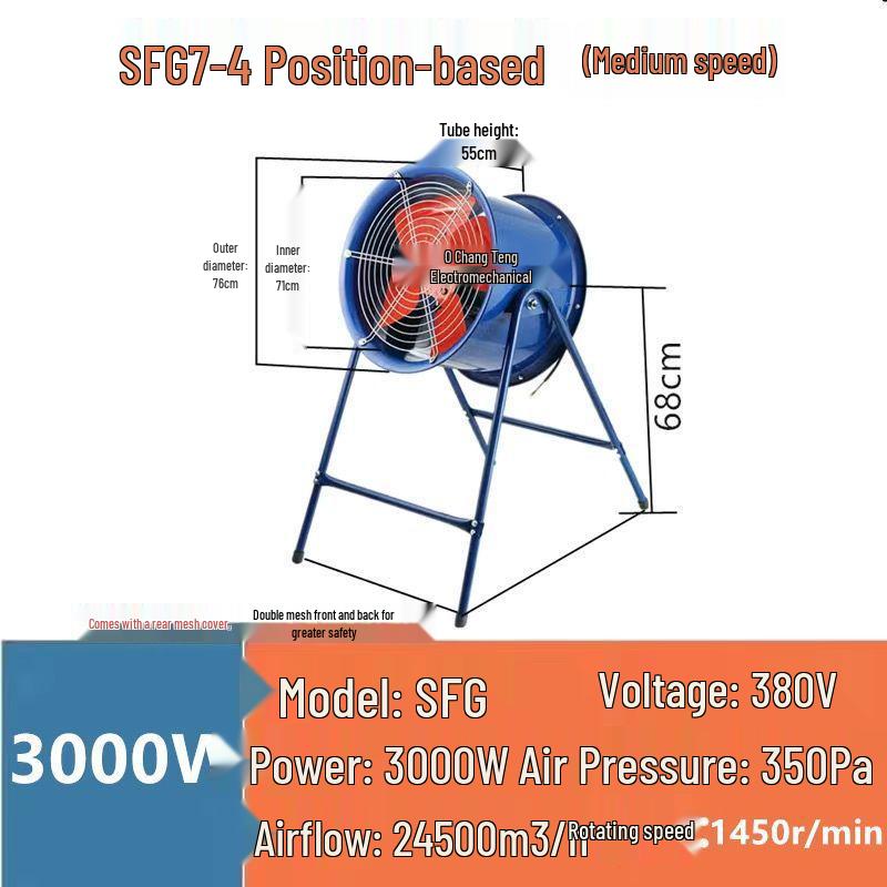Industrial Axial Fan 220V/380V for Workshop & Kitchen: Powerful Low-Noise Ventilation & Smoke Extraction