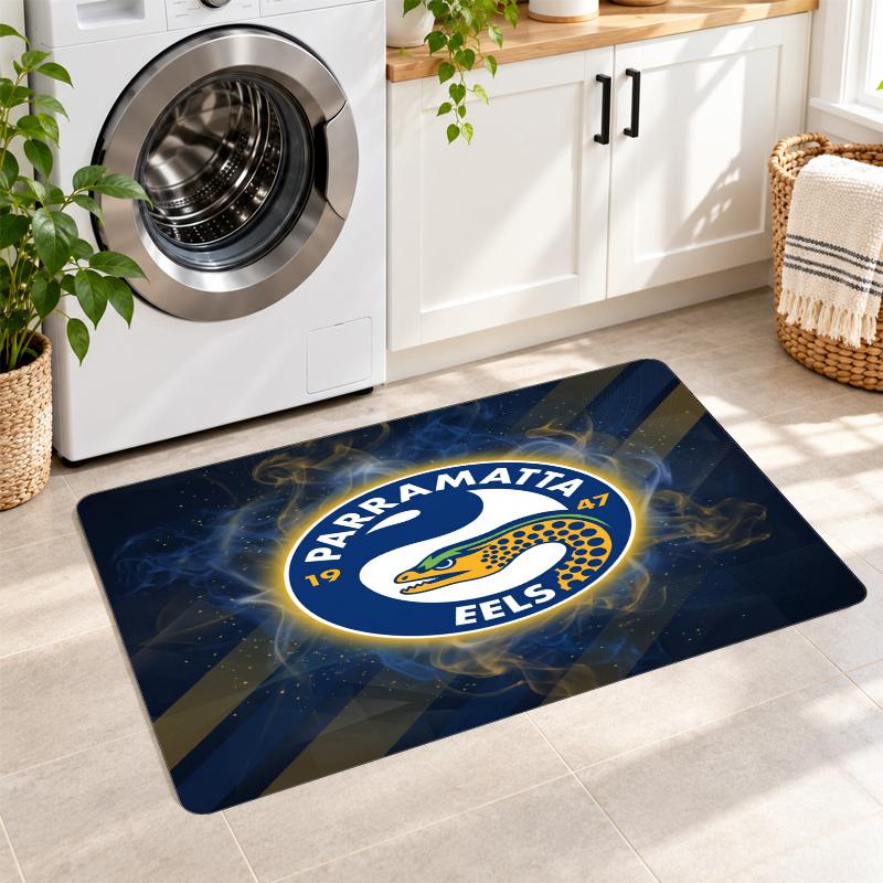 Flannel Kitchen Mat Parramatta Eels Soft Area Rug Non Slip Floor Carpet Home Decoration