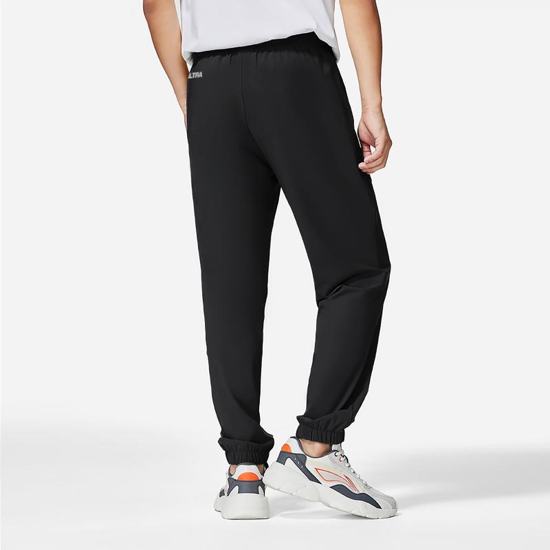 Li-Ning Fitness Series Embroidered Logo Straight-Leg Quick-Drying Knit Sports Pants Men Bottoms Black AYKT207-1