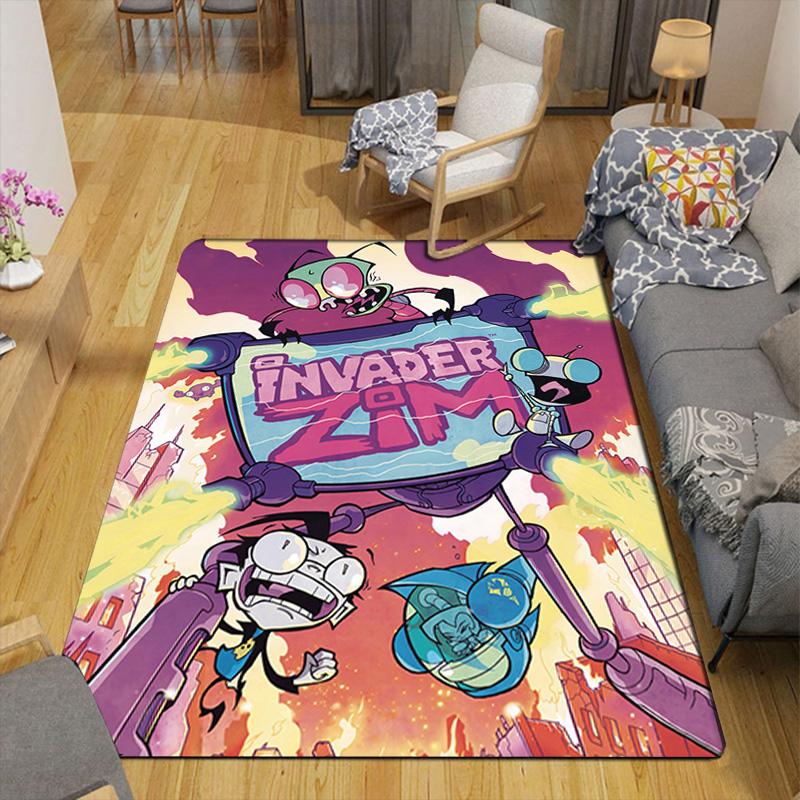Invader Zim Rug Floor Mat for Living Room or Bedroom Soft and Comfortable Carpet a Gift for Birthday and Holiday.