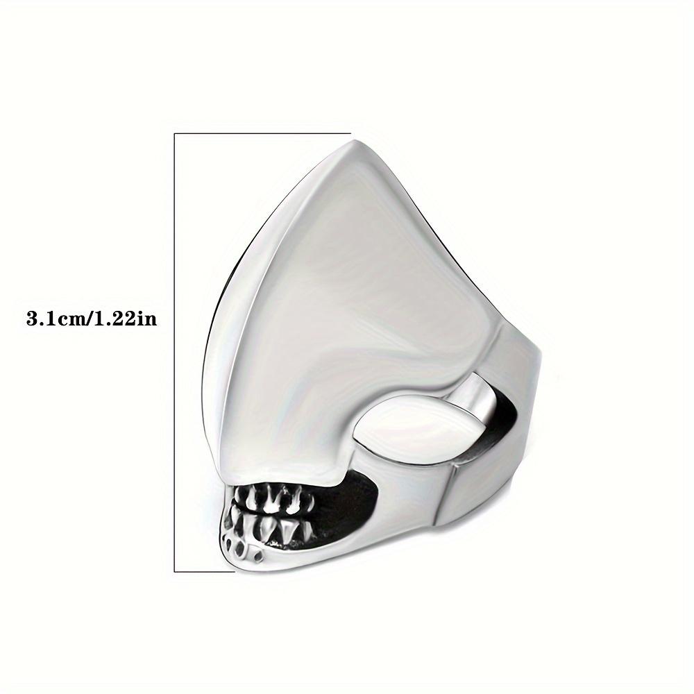 Punk Robot Design 304 Stainless Steel Ring - Aggressive Metallic Unisex for Men & Women, Statement Ring for Casual & Edgy Fashion Accessories, Aesthet