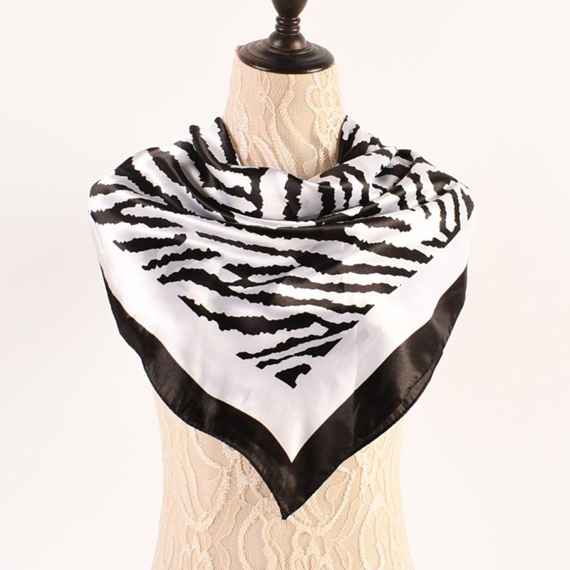 Autumn New Simple Small Fresh Zebra Pattern Plain Pattern Colored Ding 90 Large Square Scarf Women's Stock Fashion Square Scarf