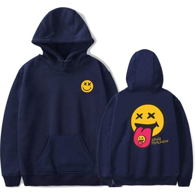louis tomlinson smiley face moletom com capuz