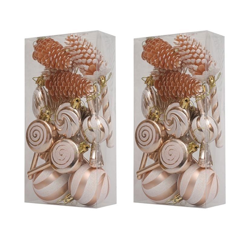  Assorted Christmas Tree Hanging Baubles Stylish Holiday Parties Essential Charm