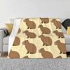 Capybara New Arrival Fashion Leisure Warm Flannel Blanket Jazzydevil Jasmineberryart Jasmine Berry Art Funny Cool Nature Zoo