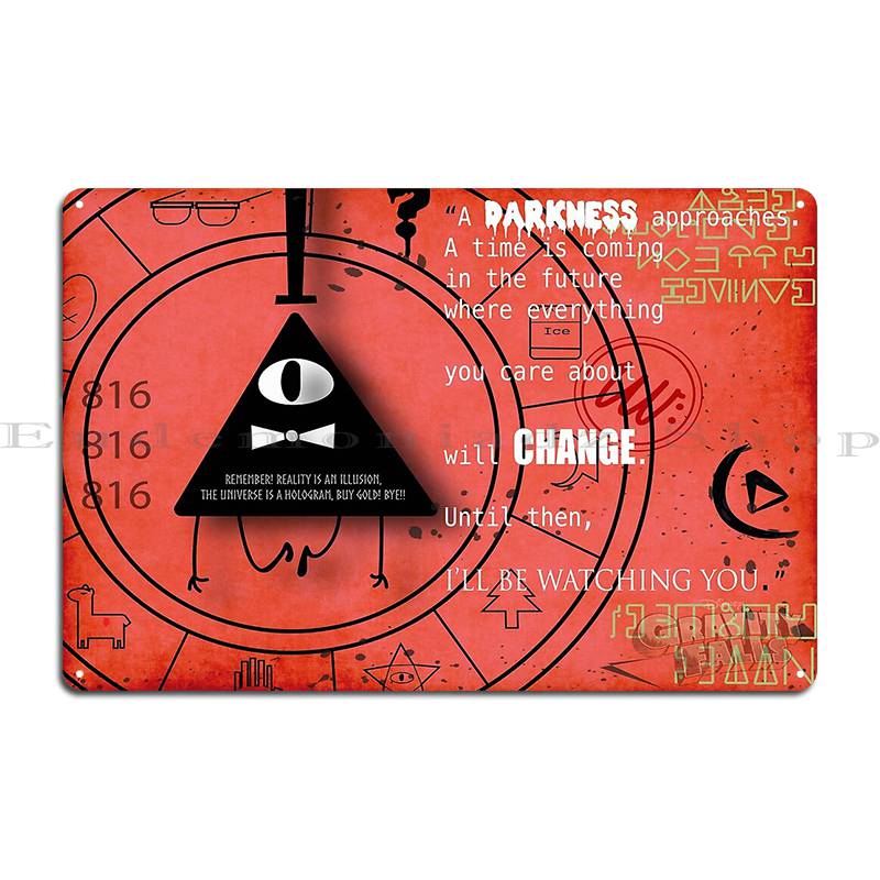 

Гравити Фолз Гравити Фолз Реальность — это Иллюзия Билл Шифр заклинание Зодиак Металлическая Картина для Гостиной Настенный Декор Жестяная Табличка Постер 20x30cm